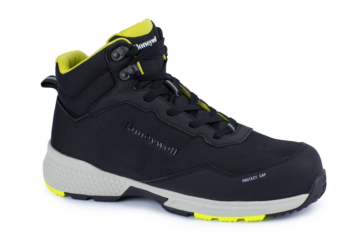 Honeywell Safety Starter Mid Black, White, Yellow Composite Toe Capped Unisex Safety Boots, UK 3.5, EU 36