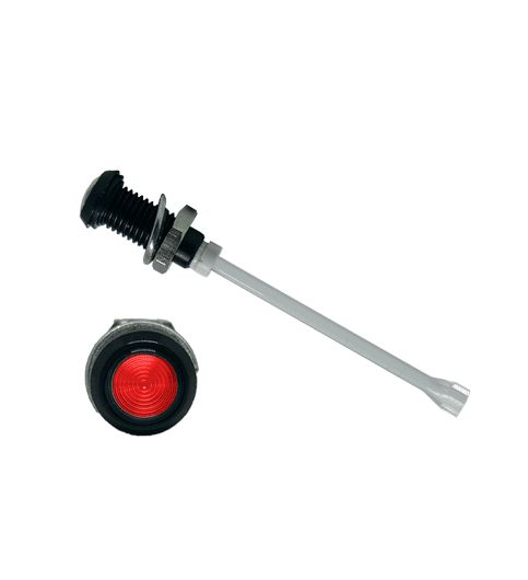 RHD-1660-F6PZR67PR Bivar, Panel Mount Vertical LED Light Pipe, Red Round Lens