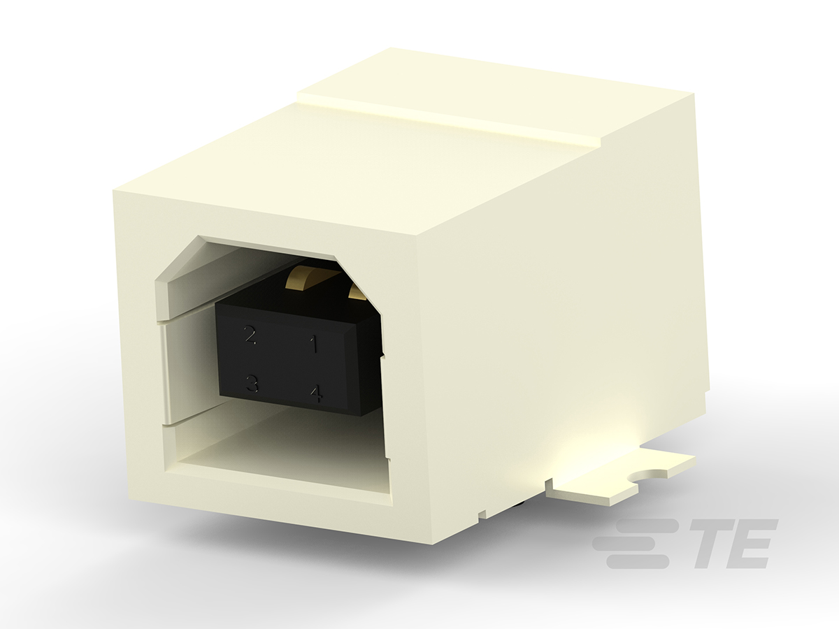 TE Connectivity Right Angle, SMT, Socket Type B 2.0 USB Connector
