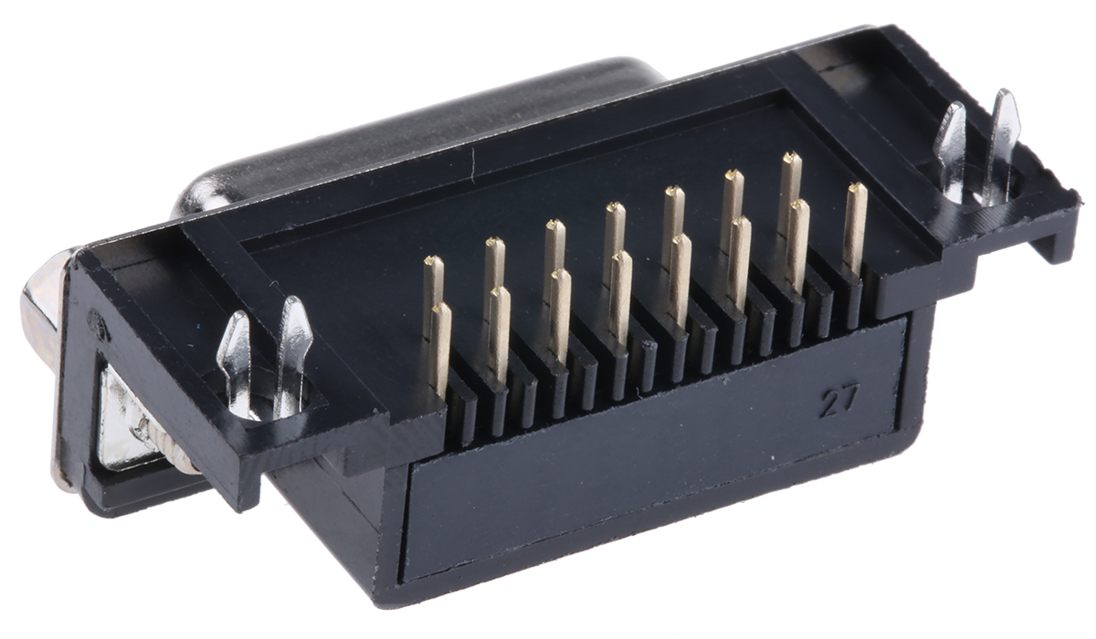 544-3979 RS PRO 15 Way Right Angle Through Hole D-sub Connector Socket, 2.77mm Pitch, with 4-40 UNC