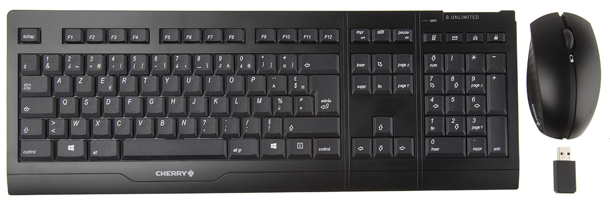 Cherry B.Unlimited 3.0 Wireless Keyboard and Mouse Set, AZERTY, Black