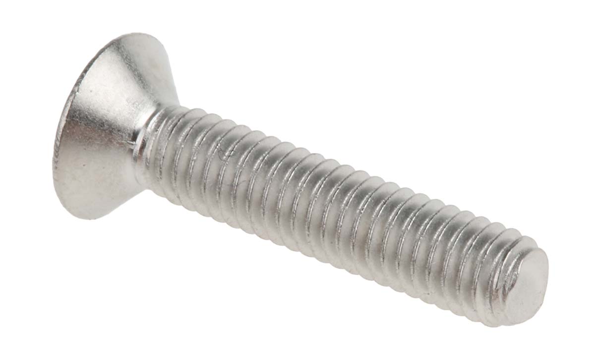 RS PRO Plain Stainless Steel Hex Socket Countersunk Screw, ISO 10642, M4 x 20mm