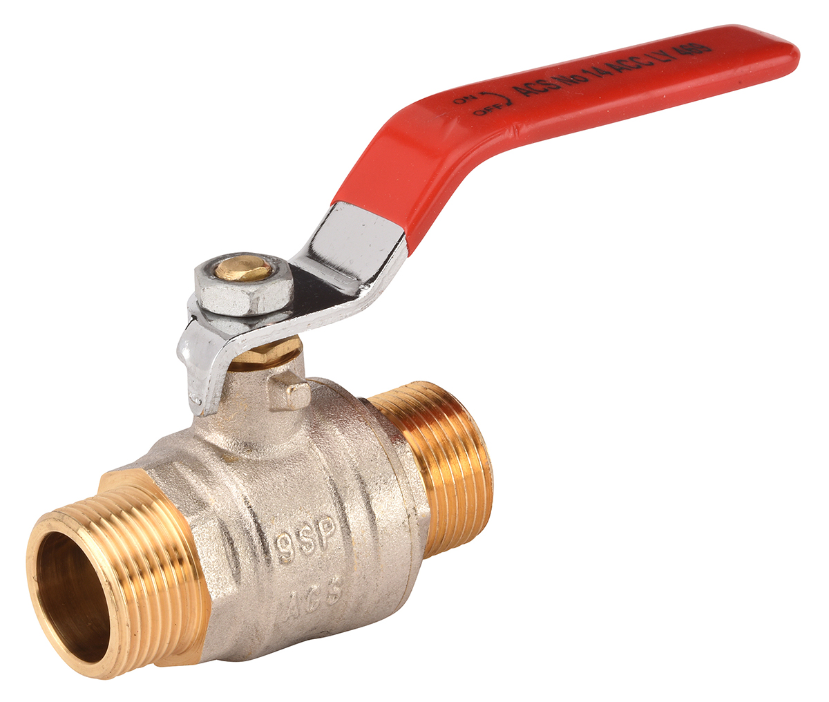 Sferaco Brass Full Bore, 2 Way, Ball Valve, Threaded, BSPP 1/2in, 40bar Operating Pressure
