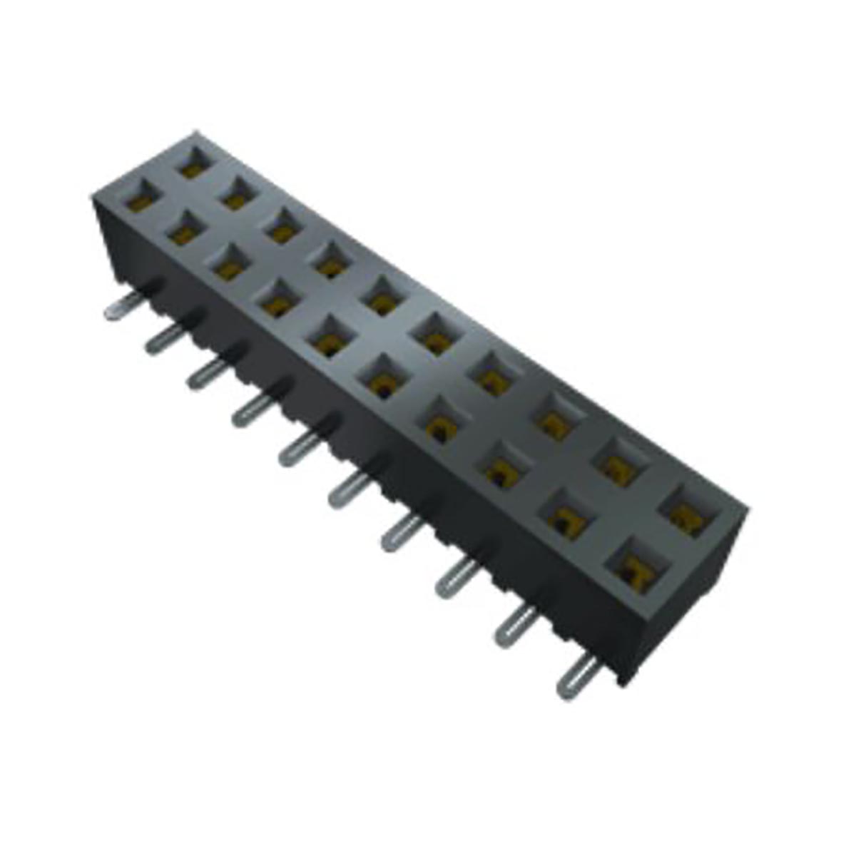 Samtec SMM Series Straight Surface Mount PCB Socket, 32-Contact, 2-Row, 2mm Pitch, Solder Termination