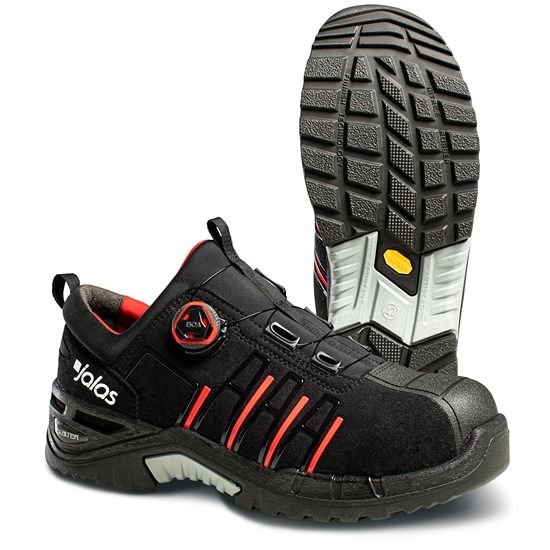 Jalas 9965 Unisex Black, Red Aluminium Toe Capped Safety Shoes, UK 10.5, EU 45