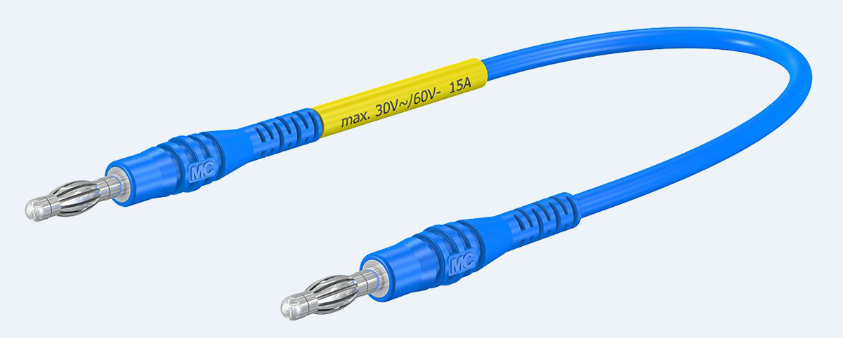 Staubli, 15A, 30 V ac, 60V dc, Blue, 1m Lead Length