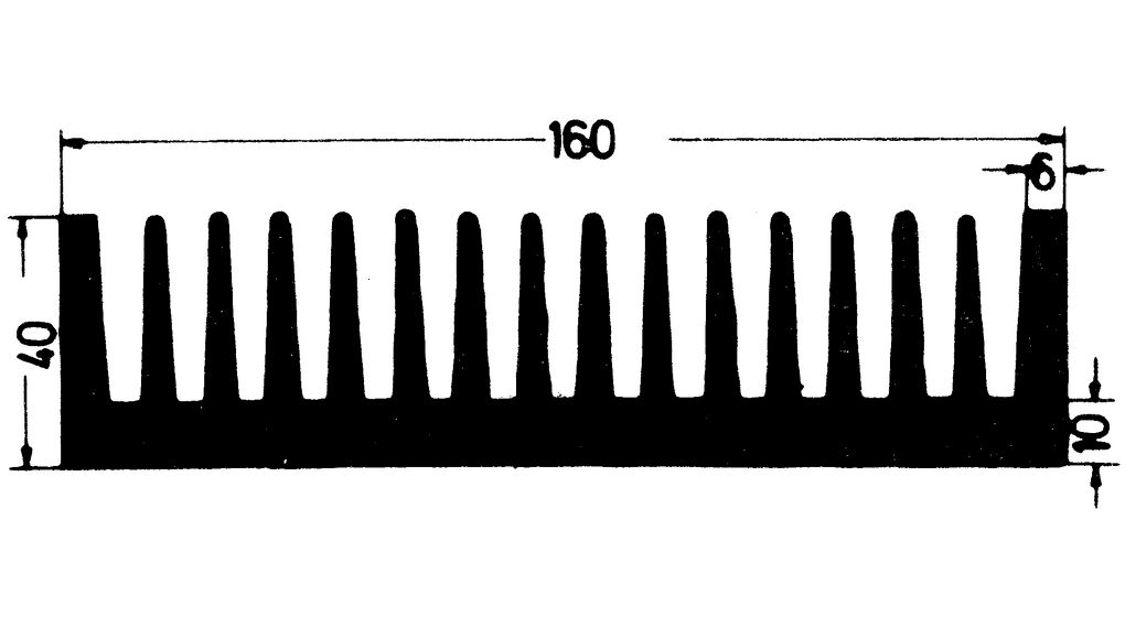 ks160-1000e Austerlitz Electronic Heatsink, 0.65K/W, 1000 x 160 x 40mm
