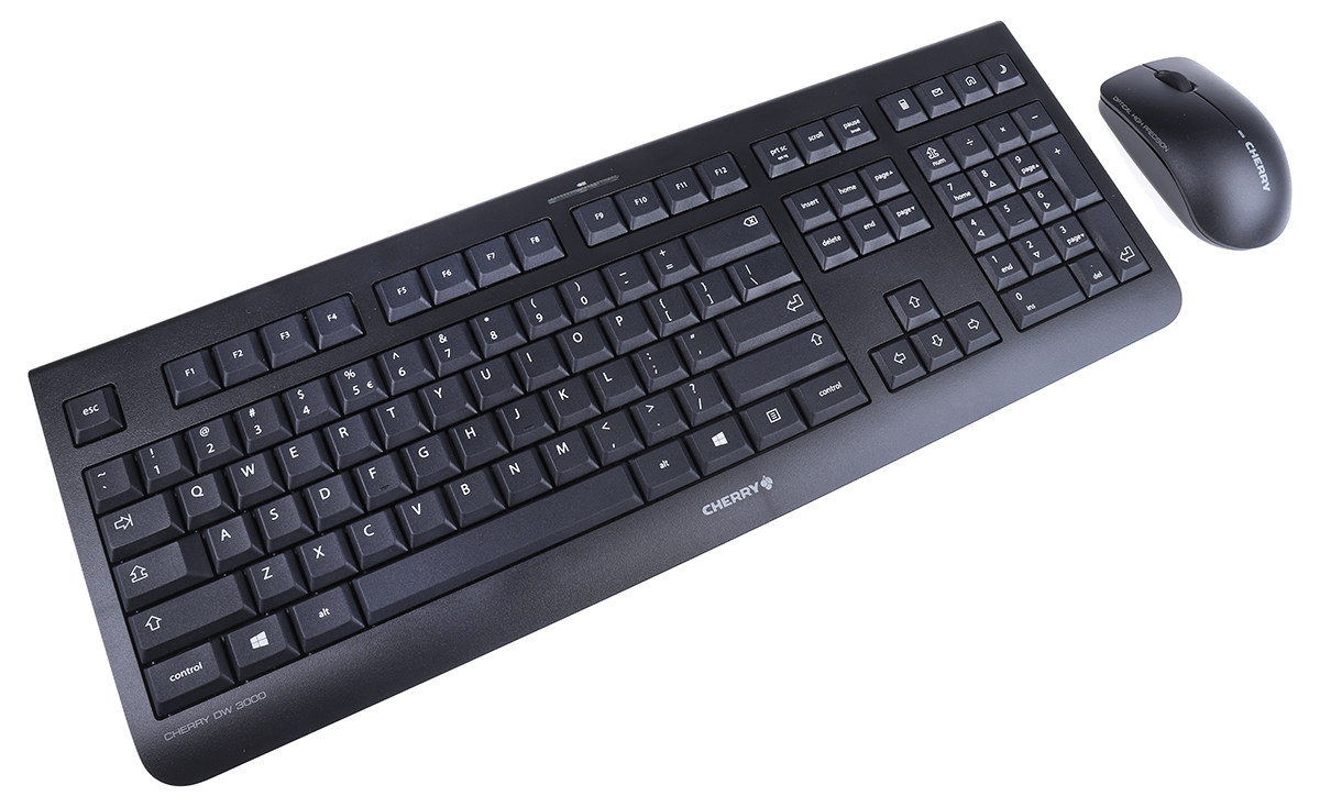 Cherry DW 3000 Wireless Keyboard and Mouse Set, QWERTY (US), Black