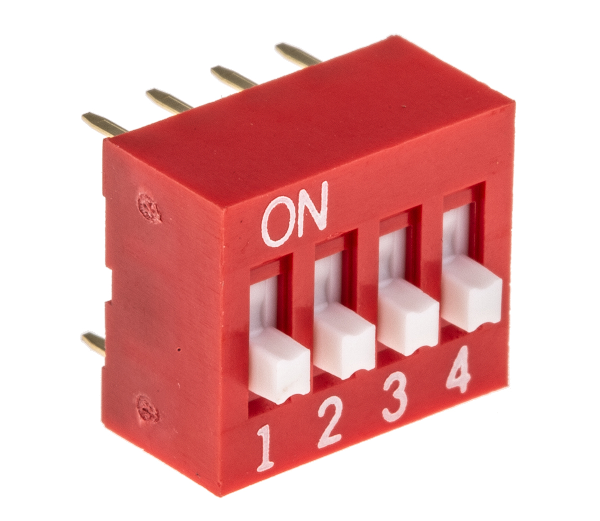 APEM 4 Way Through Hole DIP Switch SPST, Raised Actuator