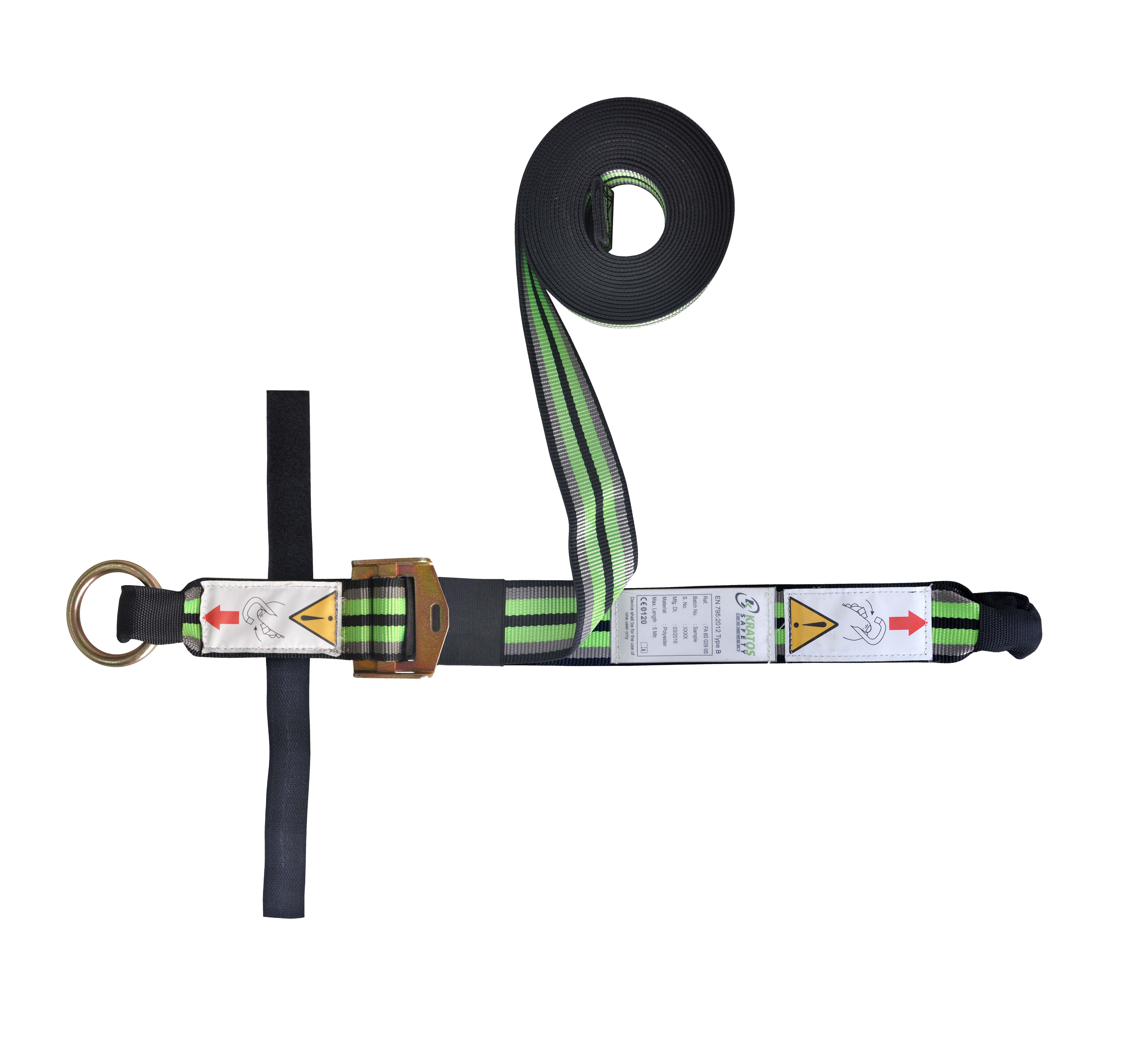 fa6002905 KRATOS SAFETY 5m Restraint Adjustable Lanyard Karabiner Single