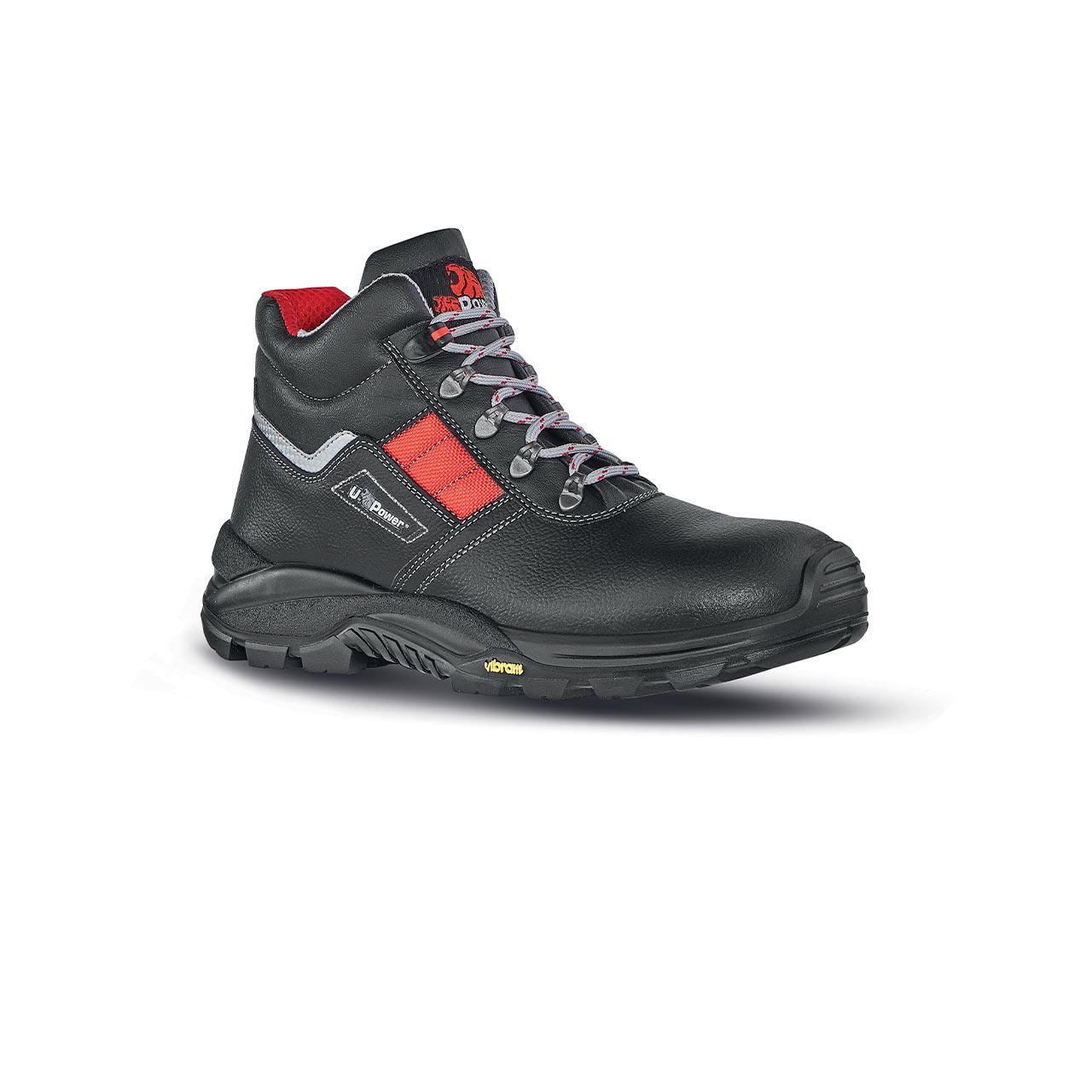 UPower Gravel Black, Red Composite Toe Capped Men's Ankle Safety Boots, UK 7, EU 41