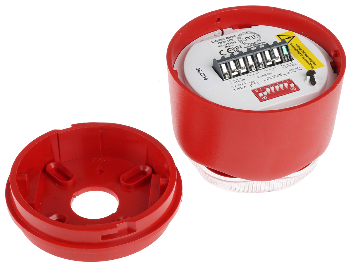 90011r0 Hosiden Besson Banshee Excel Lite Series Clear Sounder-Beacon Combination, IP45, IP66 30V dc Bayonet Mount 110 dB @ 1m