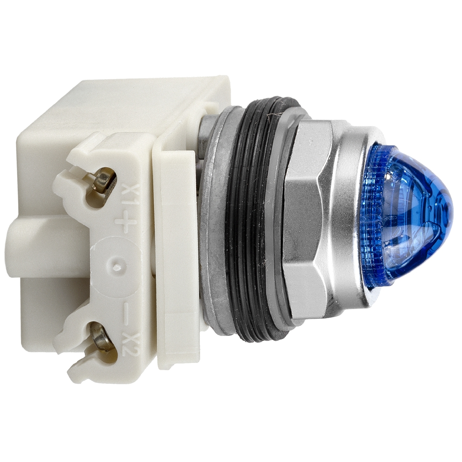 9001kp35lll9 Schneider Electric, 9001K, Flush Blue High Power LED Pilot Light, 30 mm Cutout, IP66, Round, 120V