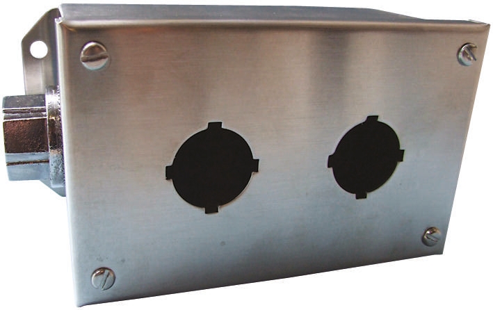 Schneider Electric Stainless Steel Harmony 9001K Push Button Enclosure - 2 Hole 30 mm Diameter