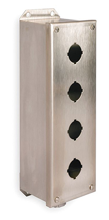 Schneider Electric Stainless Steel Harmony Push Button Enclosure - 4 Hole 30 mm Diameter
