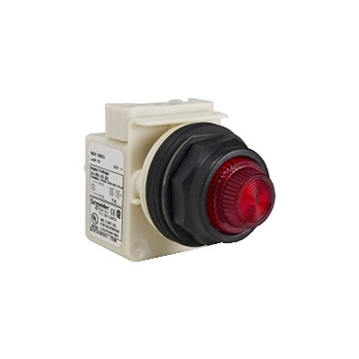 Schneider Electric, Harmony 9001SK Red Incandescent Lamp Pilot Light, 30 mm Cutout, IP65, IP66, Round, 28V ac/dc