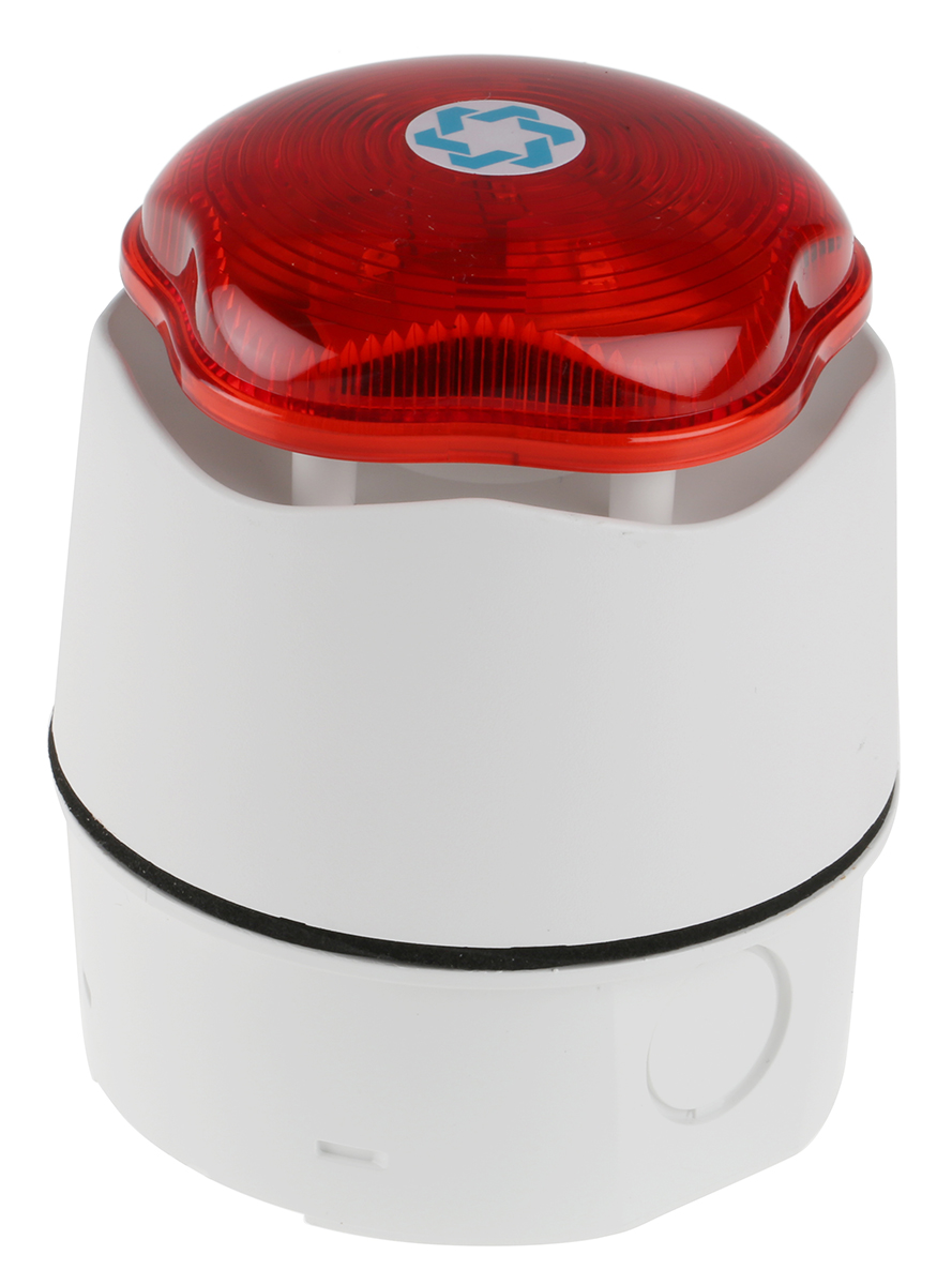 Hosiden Besson Banshee Excel Lite Series Red Sounder-Beacon Combination, IP66 30V dc Wall, Besa Box 110 dB @ 1m