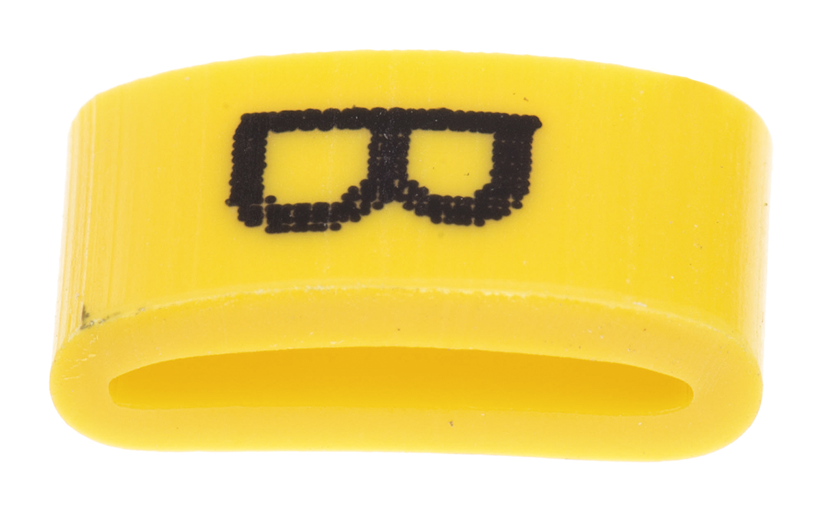 901-10453 HellermannTyton Ovalgrip Slide-On Cable Marker, Black, Pre-printed "B", 6 mm Cable Yellow, 2.5 mm Cable,