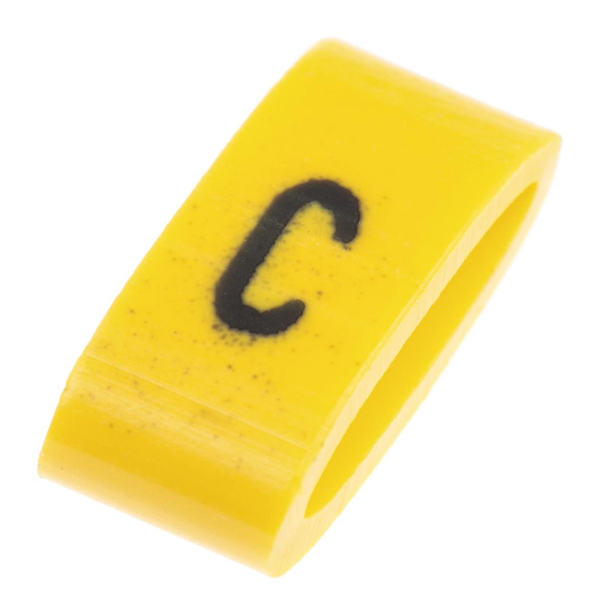 HellermannTyton Ovalgrip Slide-On Cable Marker, Black, Pre-printed "C", 6 mm Cable Yellow, 2.5 mm Cable, 901-10454