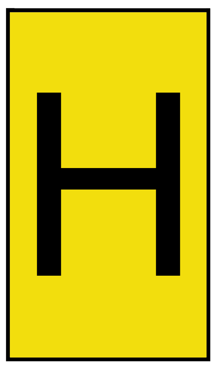 HellermannTyton Ovalgrip Slide-On Cable Marker, Black, Pre-printed "H", 6 mm Cable Yellow, 2.5 mm Cable, 901-10459