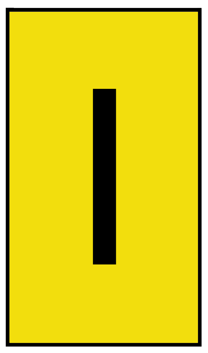 HellermannTyton Ovalgrip Slide-On Cable Marker, Black, Pre-printed "I", 6 mm Cable Yellow, 2.5 mm Cable, 901-10460
