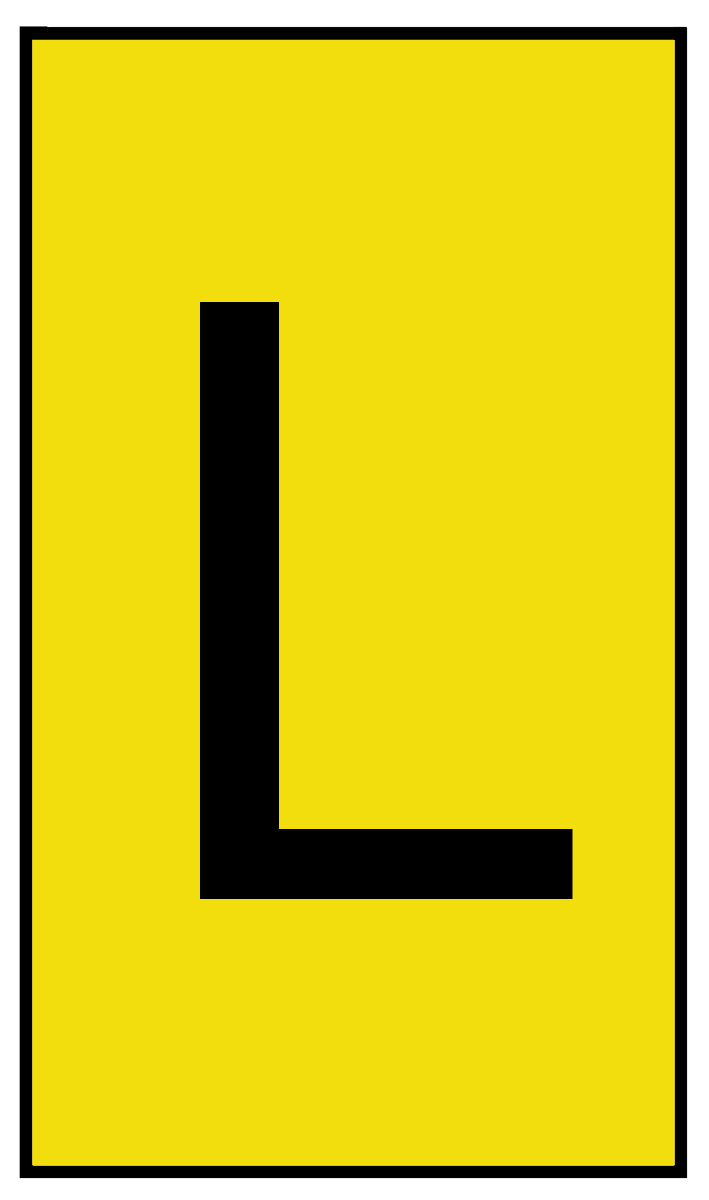HellermannTyton Ovalgrip Slide-On Cable Marker, Black, Pre-printed "L", 6 mm Cable Yellow, 2.5 mm Cable, 901-10463