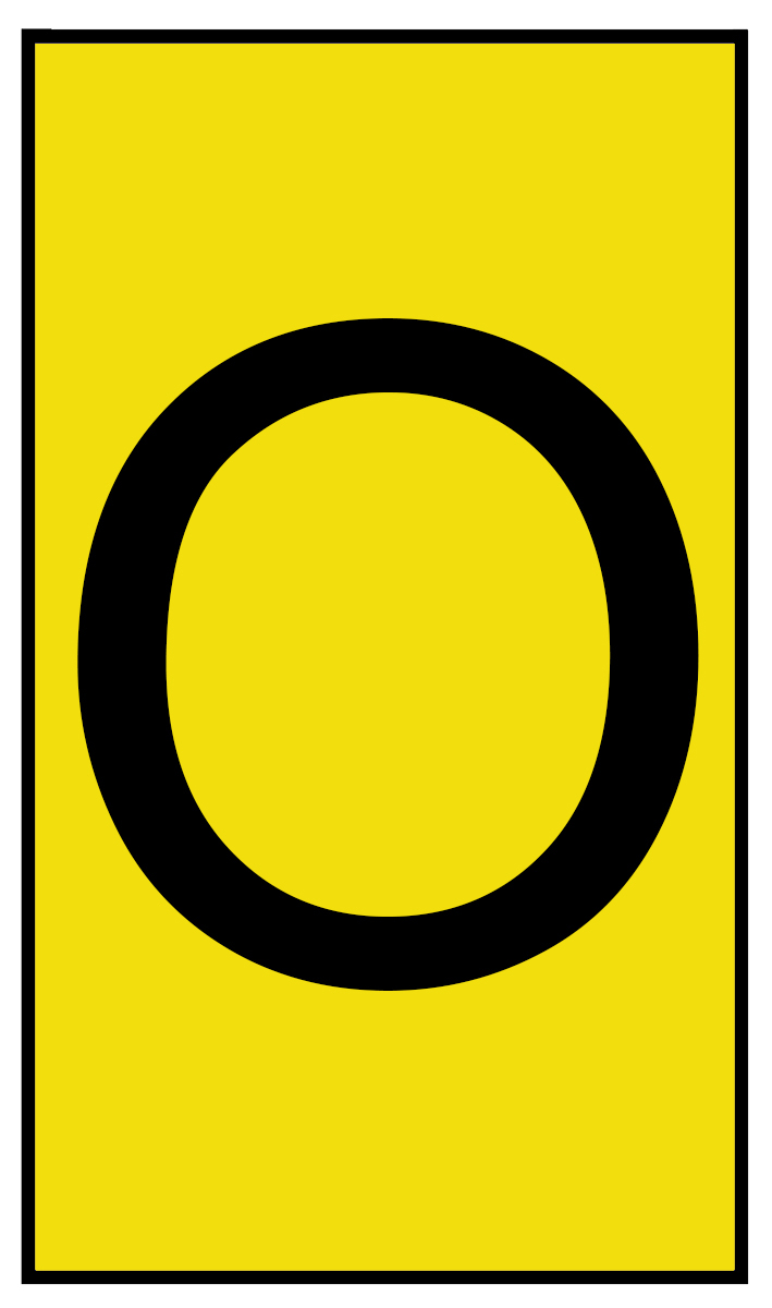 HellermannTyton Ovalgrip Slide-On Cable Marker, Black, Pre-printed "O", 6 mm Cable Yellow, 2.5 mm Cable, 901-10466