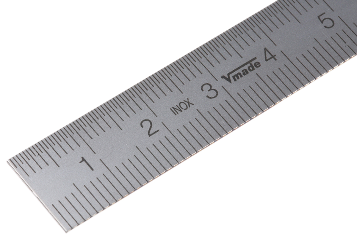 901-200mm MikronTec 2 mm Stainless Steel Ruler Metric, UKAS