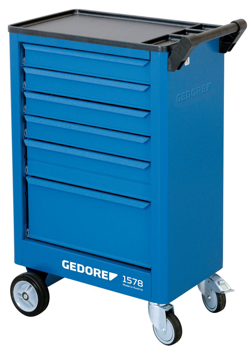 Gedore 6 Drawer Wheeled Roller Cabinet, ABS