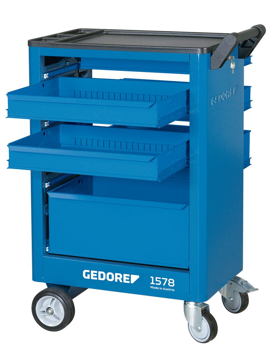 9018140 Gedore 6 Drawer Wheeled Roller Cabinet, ABS