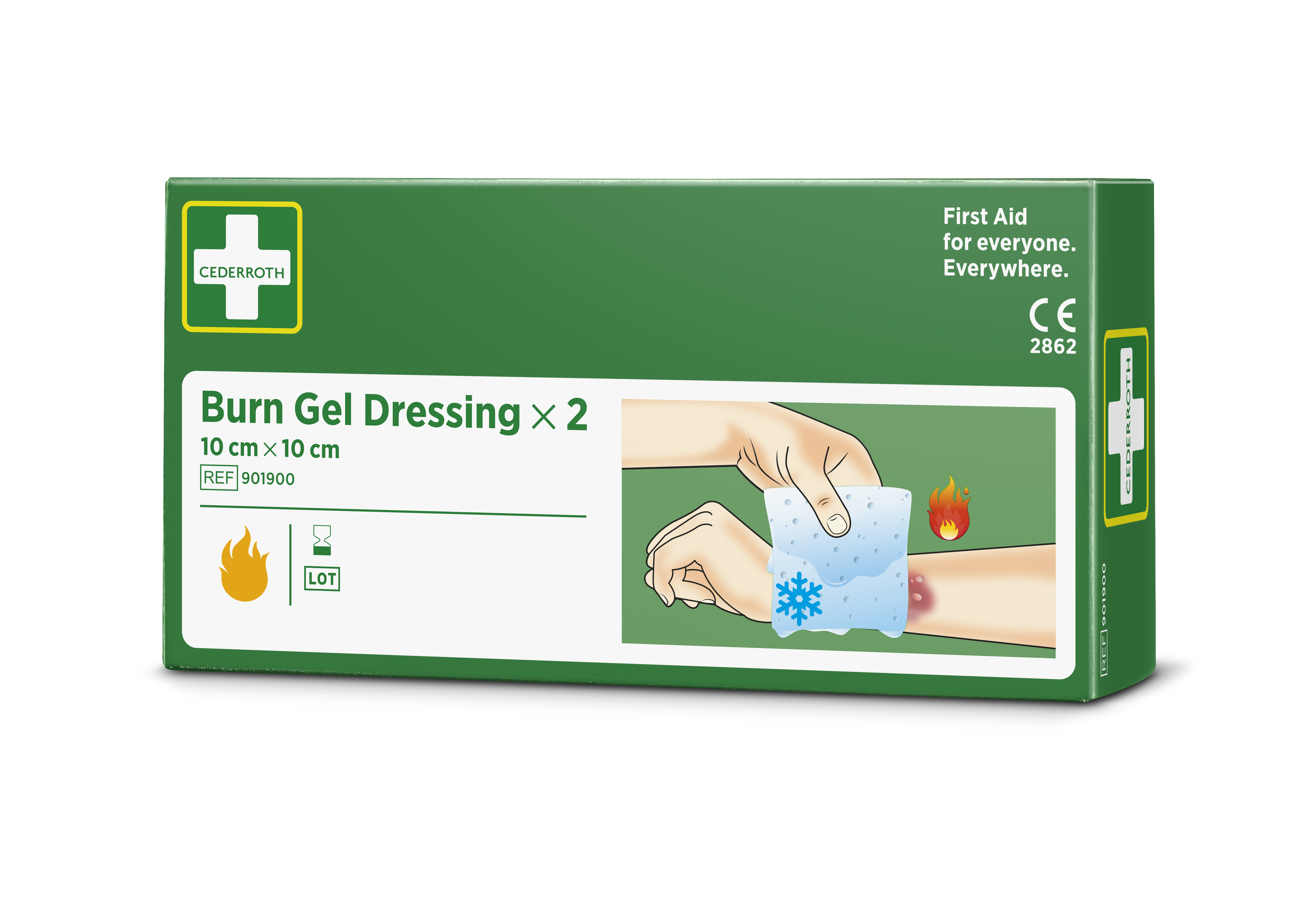 Cederroth Burn Dressing Burn Gel Dressing, 2 Per Pack Per Package 10 cm
