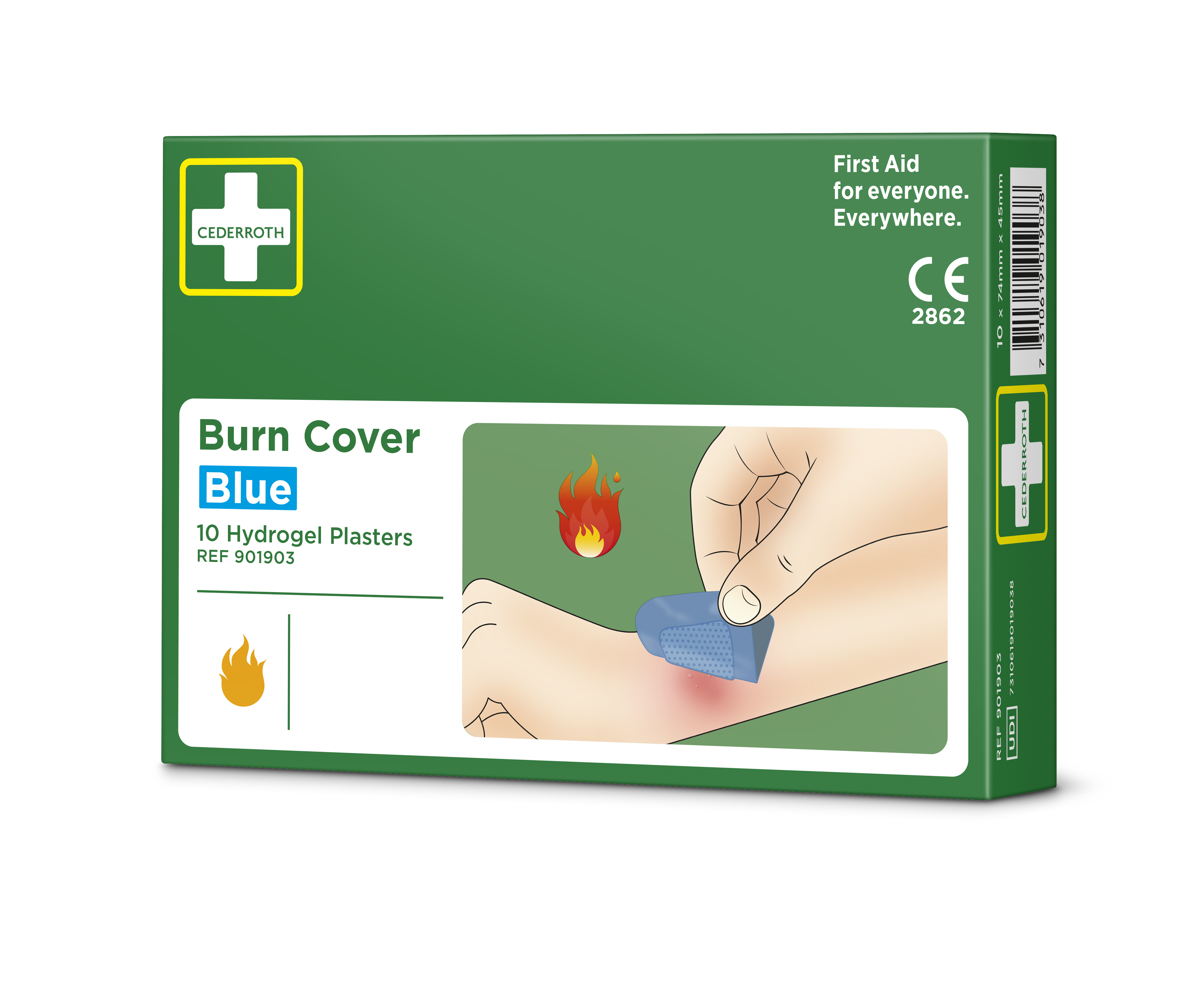 Cederroth Wound & Burn Plaster Sterile Dressings, 10 Per Pack Per Package 74 mm