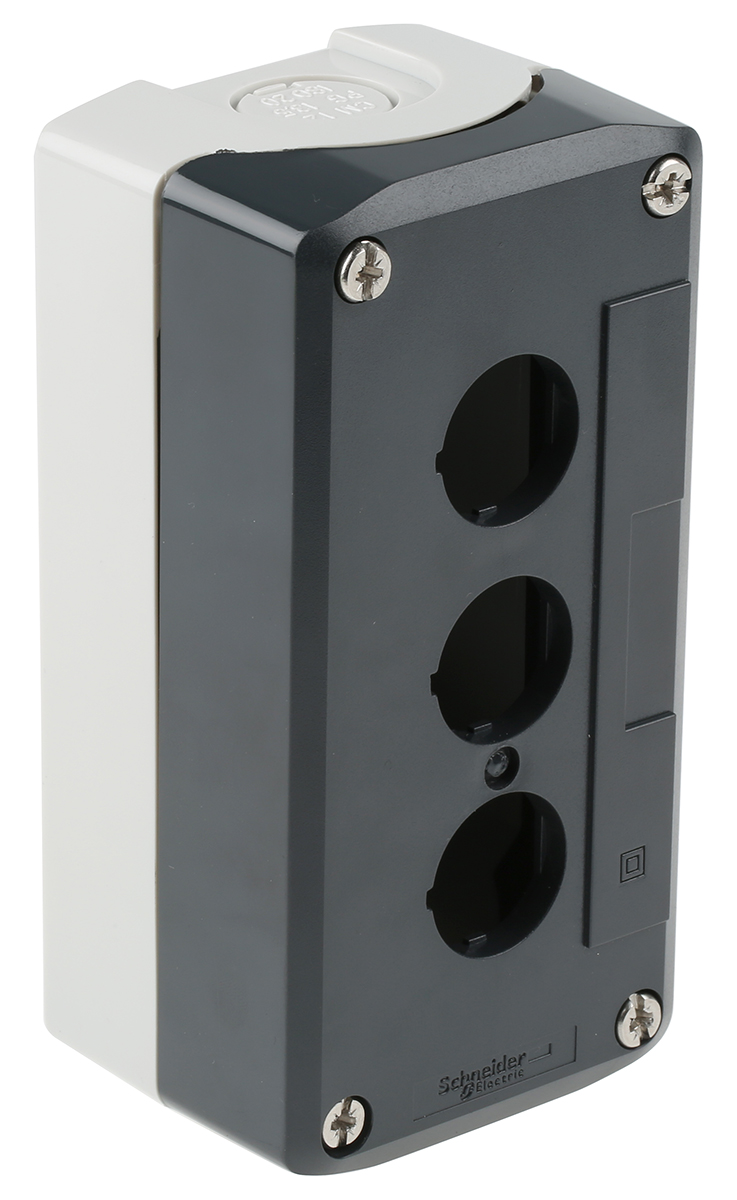 xald03 Schneider Electric Grey Polycarbonate Harmony XALD Control Station Enclosure - 3 Hole 22 mm Diameter
