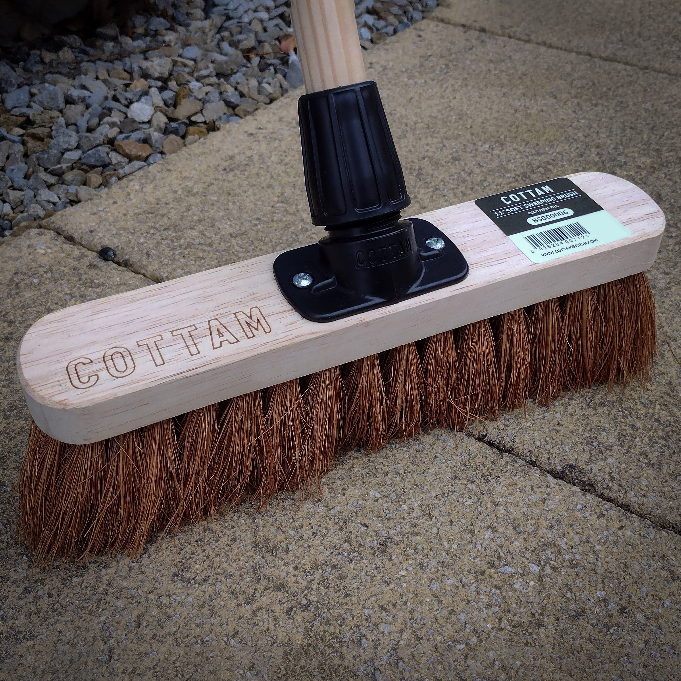903-3478 Cottam Broom, Brown With Natural Coco Bristles for Indoor and Outdoor Areas