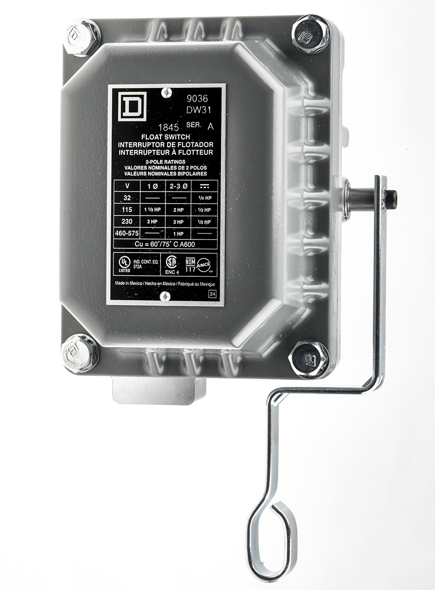 9036dw31 Telemecanique Sensors 9036 Series Pedestal Mount Float Switch, 2 NC DPST, 475 V ac ac Max, 230 V dc dc Max