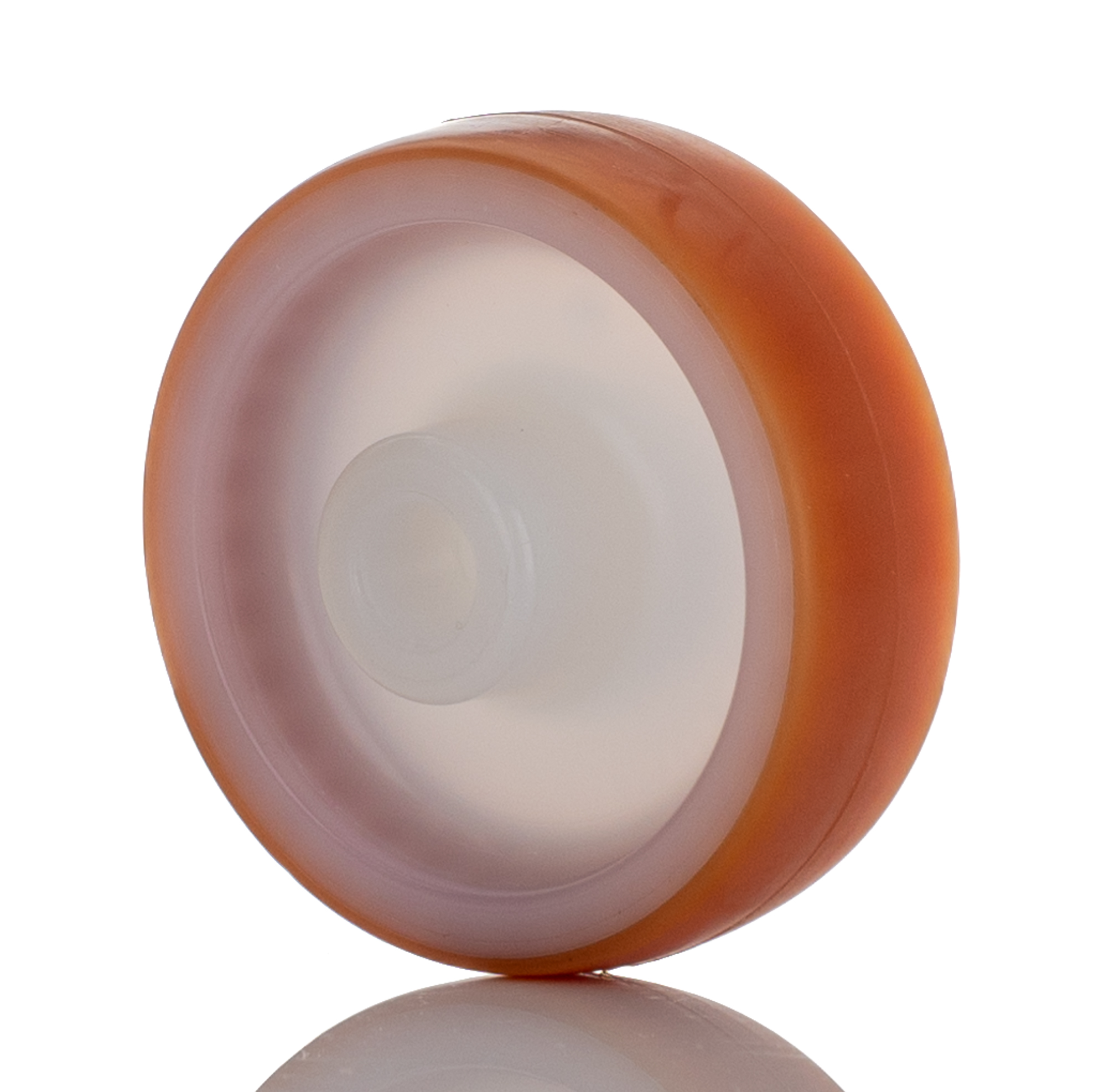 9064 LAG Brown, White Polyurethane Trolley Wheel, 100 kg