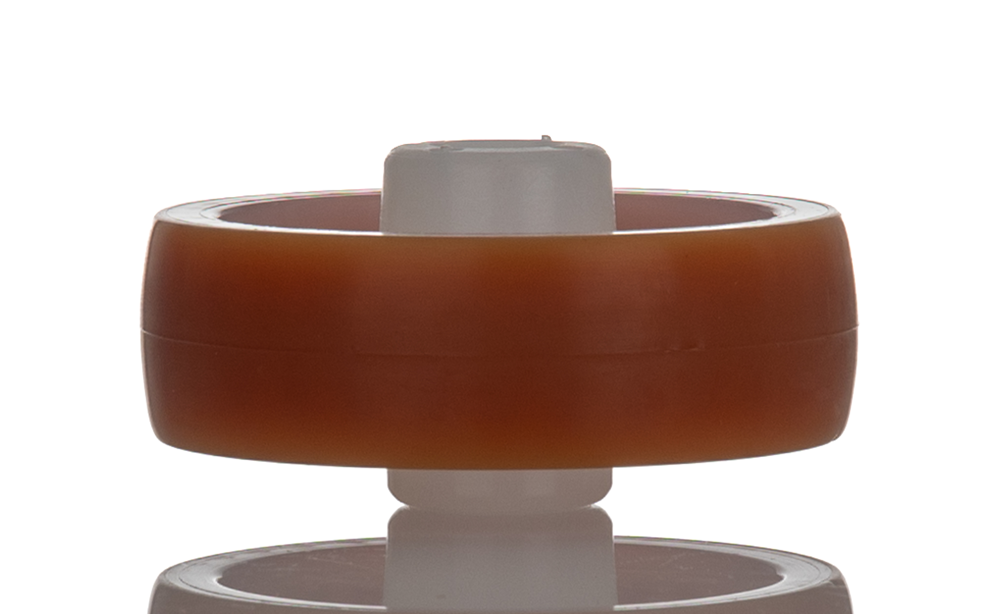 9064 LAG Brown, White Polyurethane Trolley Wheel, 100 kg