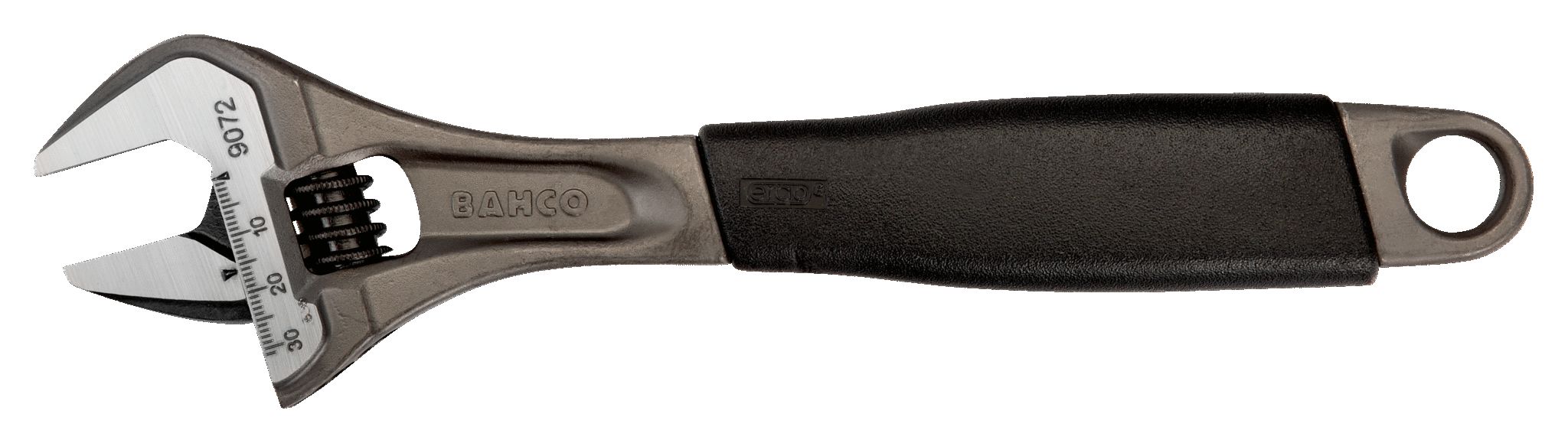 9072 Bahco Adjustable Spanner, 257mm Overall, 31 mm Jaw Capacity, Plastic Handle Non-Sparking