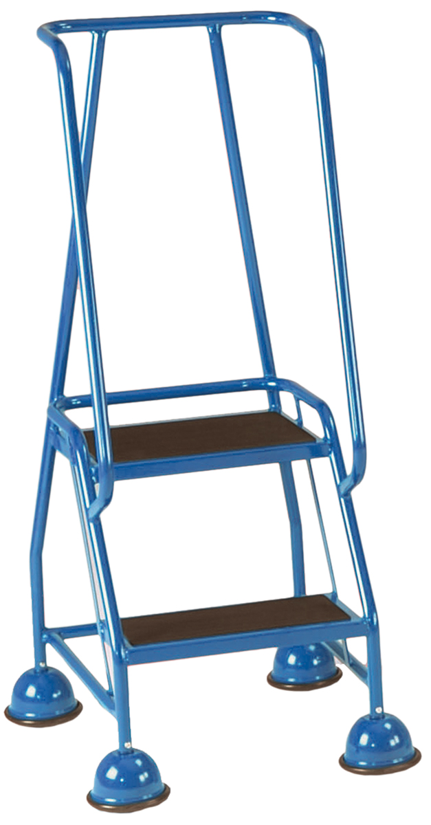 RS PRO 2 Tread Steel, Ribbed Rubber Steps 0.508m Platform Height, Blue