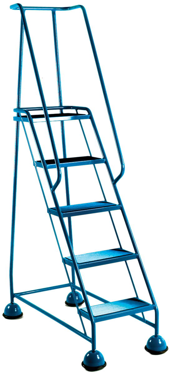 RS PRO 5 Tread Steel, Ribbed Rubber Steps 1.27m Platform Height, Blue