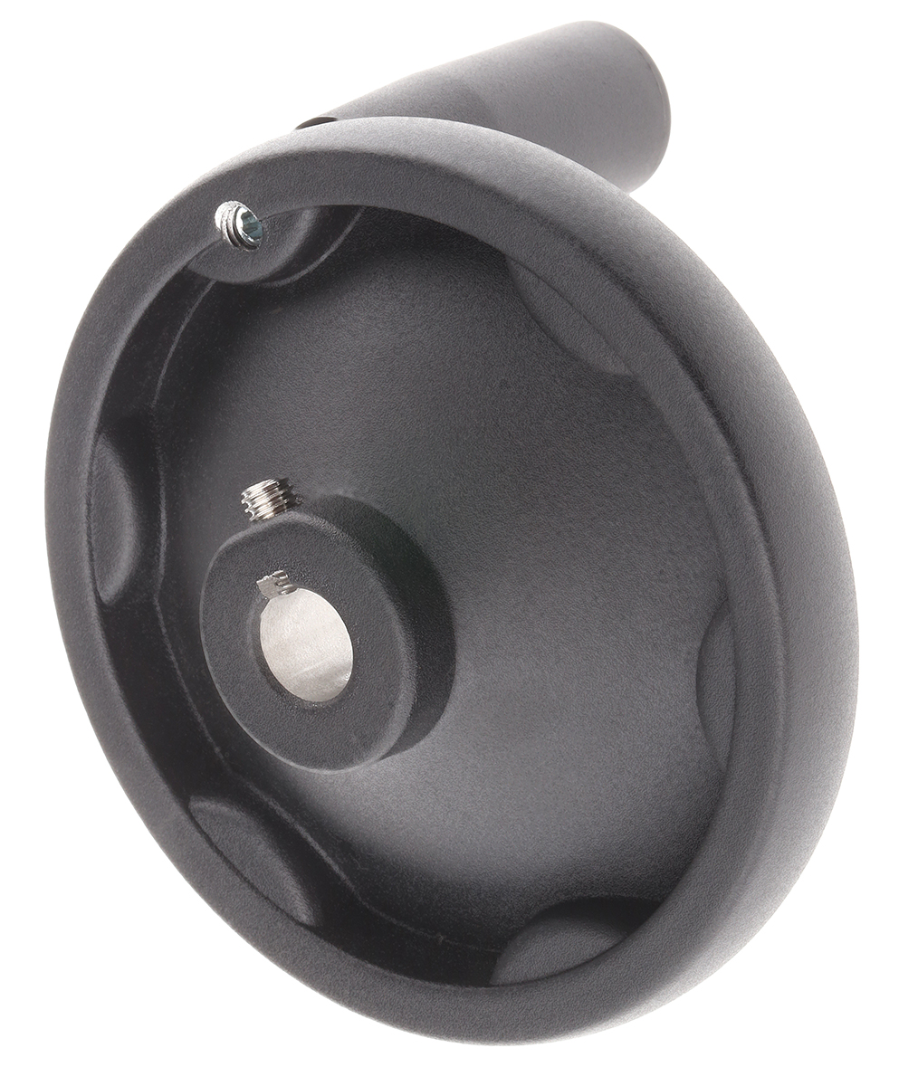 90915 Rose+Krieger Black Die Cast Aluminium Hand Wheel, 100 mm diameter