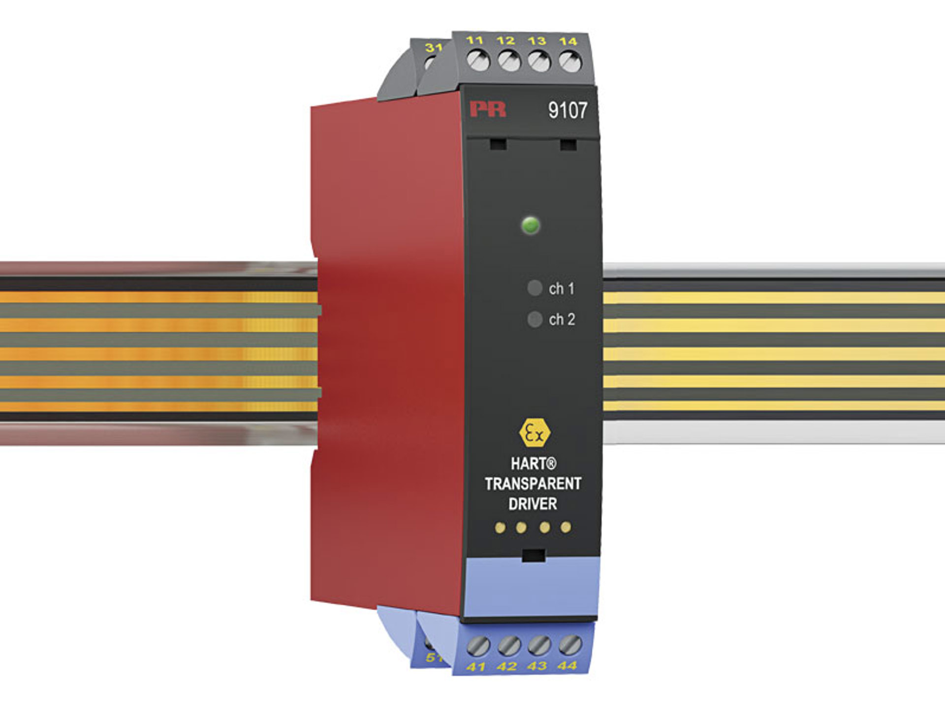PR Electronics 9100 Series HART Transparent Driver, Current Input, Current, Relay Output, 19.2V dc, 31.2 V dc Supply,