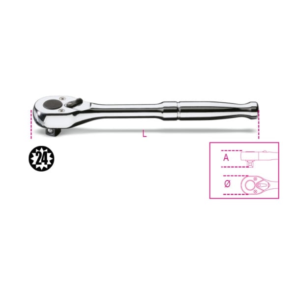 BETA 3/8 in Socket Accessory with Metal Handle, 178 mm Overall