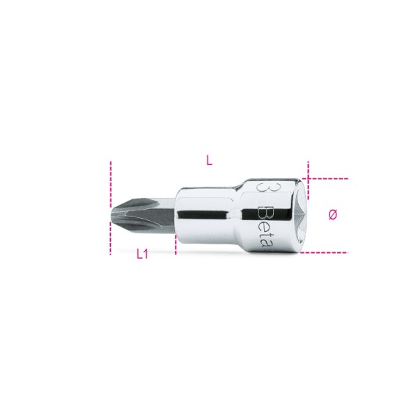 BETA Screwdriver Bit, PH2 Tip, Phillips Drive, 48 mm Overall