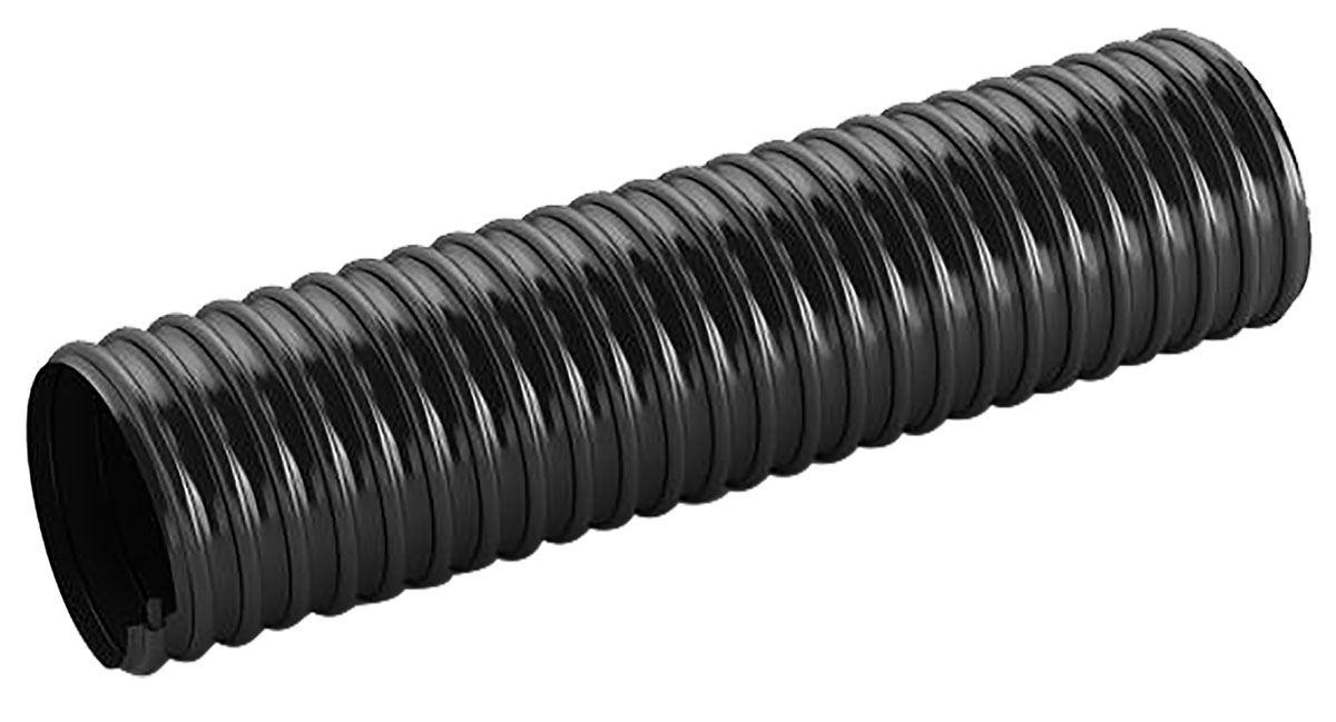 Contitech Black Polyvinyl Chloride Reinforced Flexible Ducting, 30 m