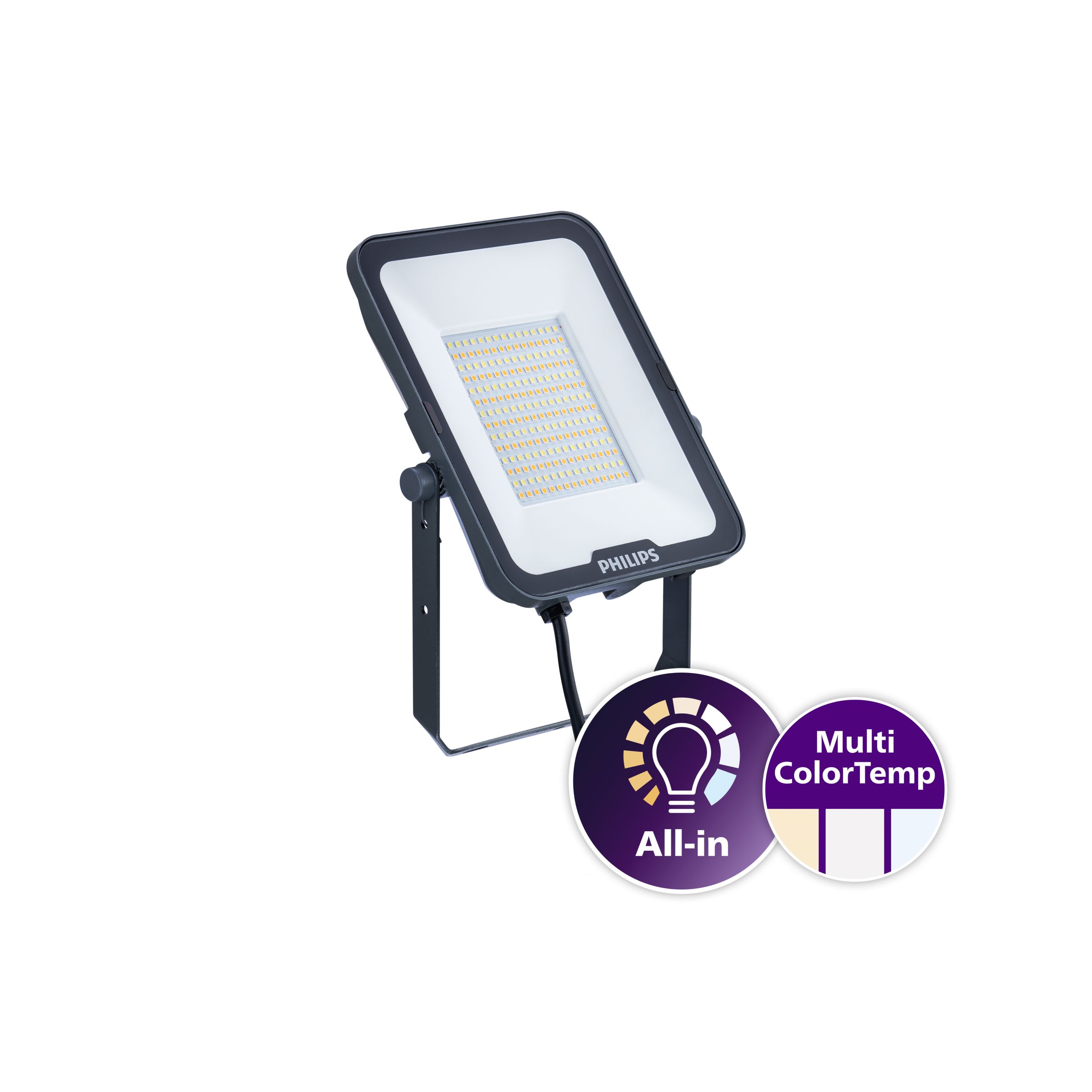 Philips Lighting BVP167 Floodlight, 1 LED, 70 W Grey, 8400 lm, IP65, 240V