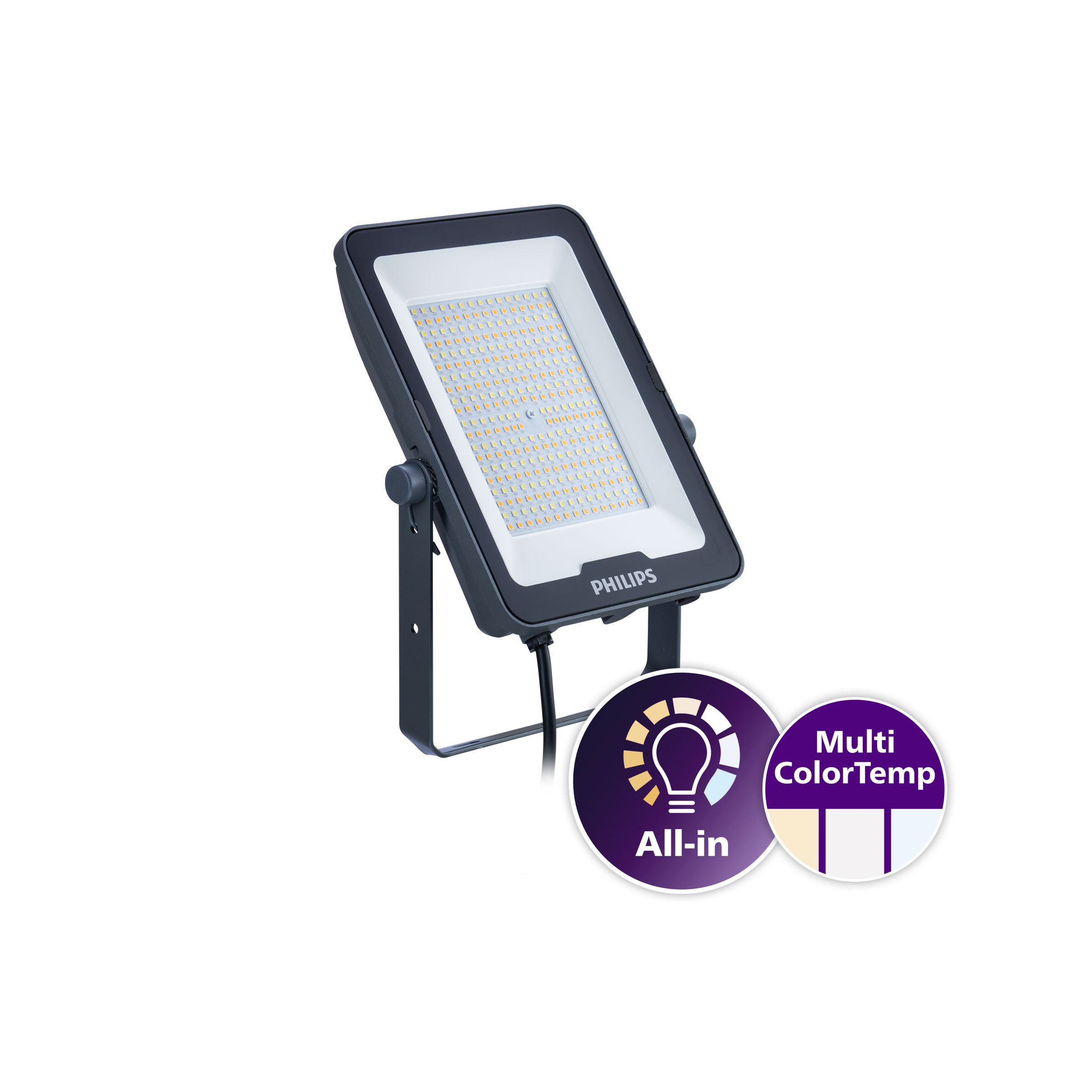 Philips Lighting BVP169 Floodlight, 1 LED, 100 W Grey, 12000 lm, IP65, 240V