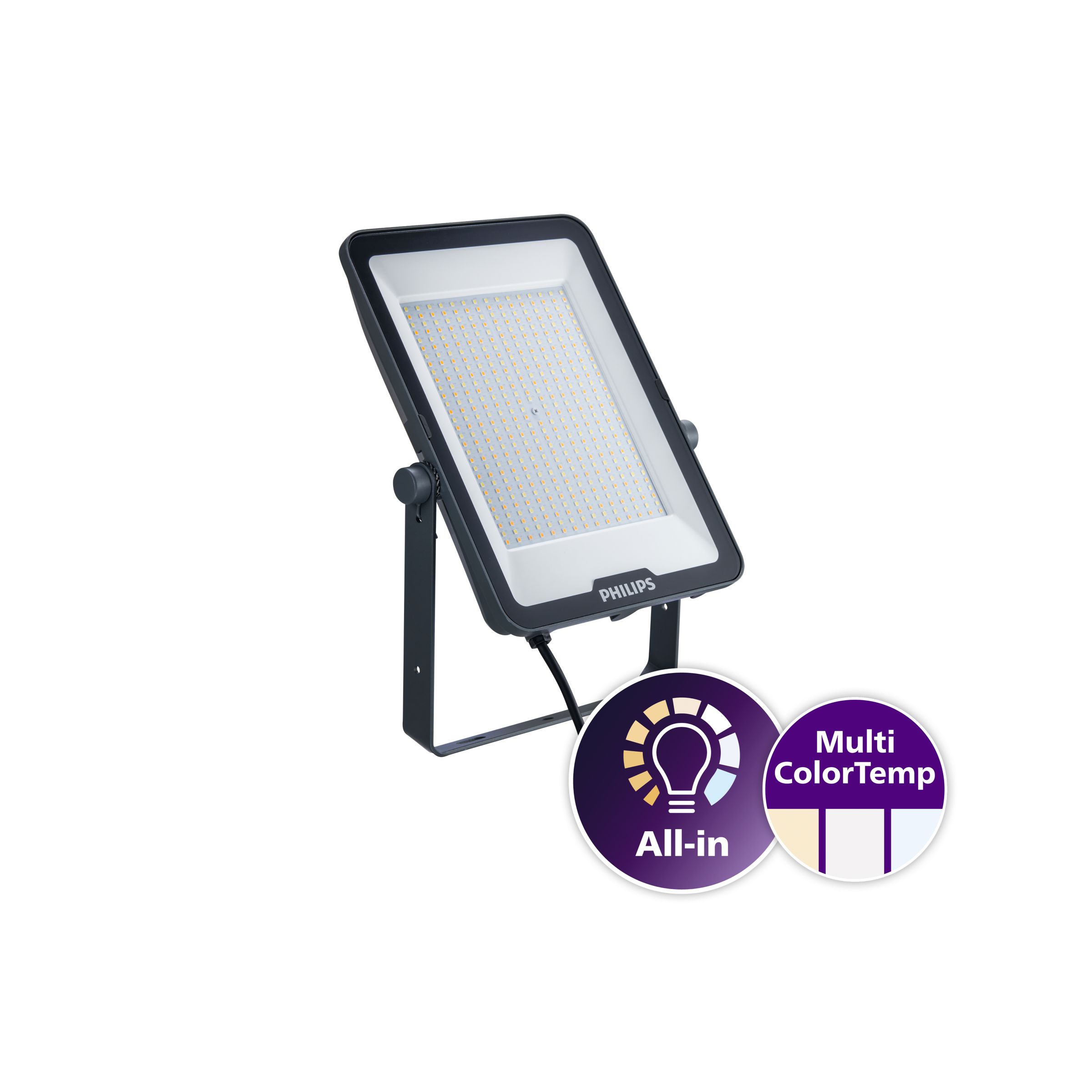 Philips Lighting BVP169 Floodlight, 1 LED, 150 W Grey, 18000 lm, IP65, 240V