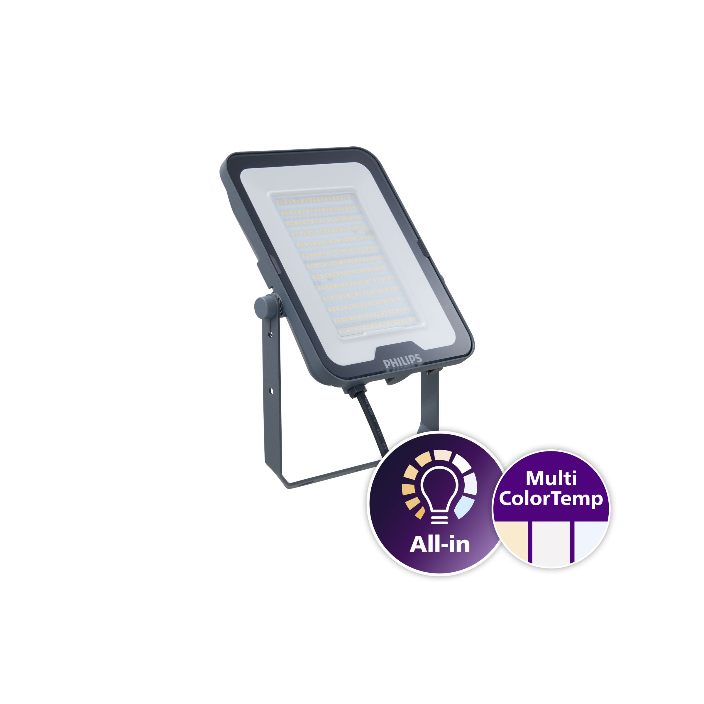 Philips Lighting BVP167 Floodlight, 1 LED, 165 W Warm White, Cool Daylight, 7350 lm, IP65, 240V