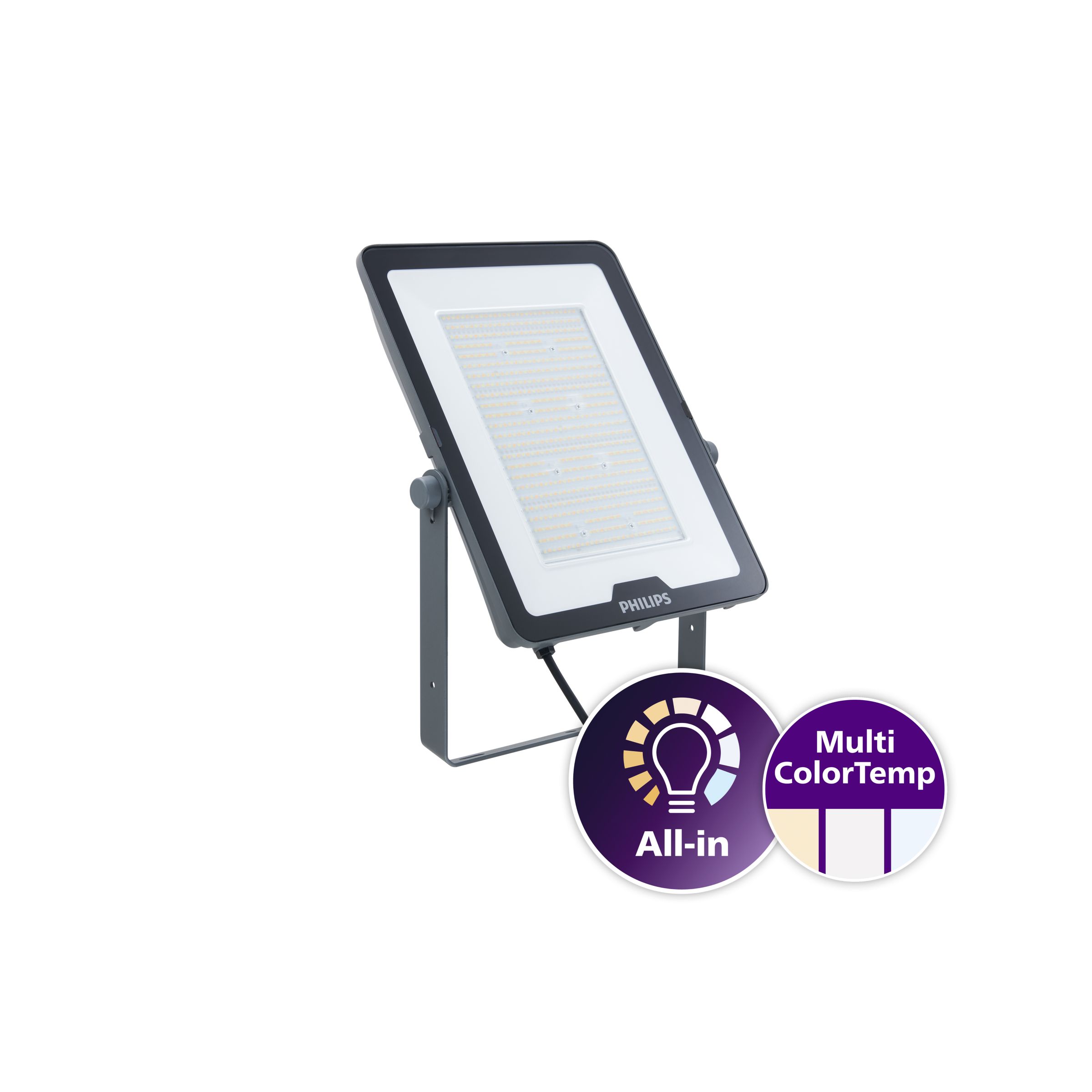 Philips Lighting BVP169 Floodlight, 1 LED, 180 W Grey, 21000 lm, IP65, 240V